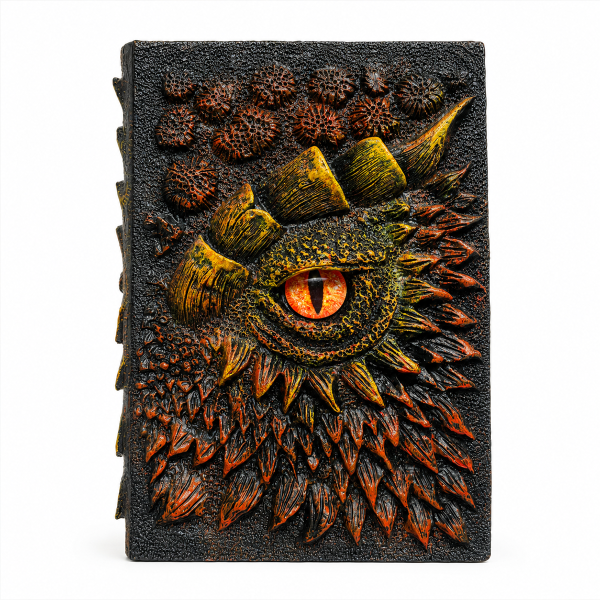3D-s sárkányszemmel díszített jegyzetfüzet: „The Dark Book”