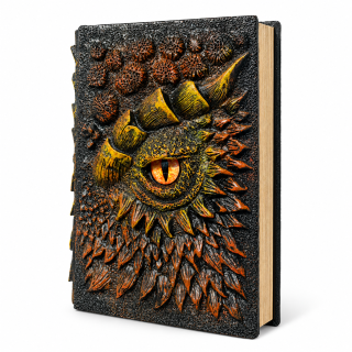 3D-s sárkányszemmel díszített jegyzetfüzet: „The Dark Book”