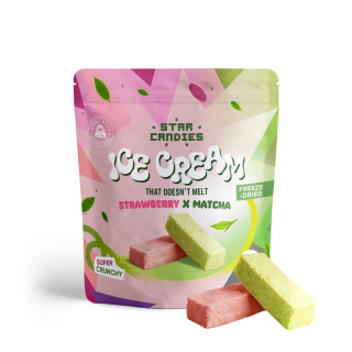 STAR CANDIES fagyasztva szárított matcha- és eperízű fagylalt, 16g
