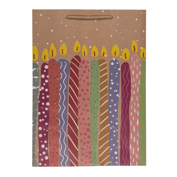 Papír ajándéktáska "Balloons and candles" (34,5x25x8,5cm)