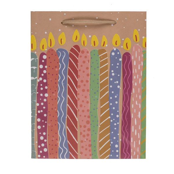 Papír ajándéktáska "Balloons and candles" (23x18x8cm)