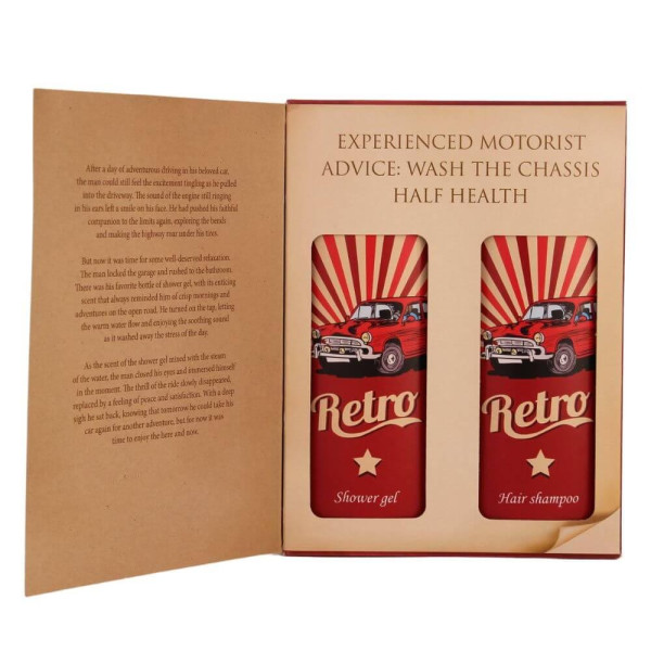 Kozmetikai szett 'Retro vezetői könyv' (2 x 250ml) Kozmetikai szett 'Retro vezetői könyv' (2 x 250ml)