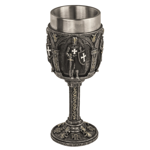 Lovagi stílusú kehely rozsdamentes acél belső résszel