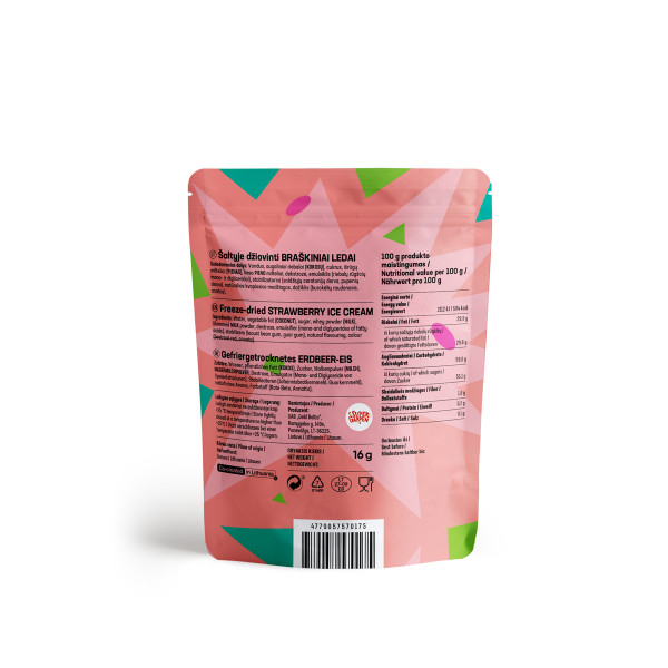 STAR CANDIES fagyasztva szárított eperfagylalt, 16 g STAR CANDIES fagyasztva szárított eperfagylalt, 16 g