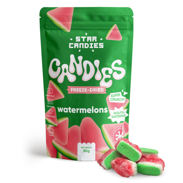 STAR CANDIES fagyasztva szárított gumicukor "Görögdinnyék", 50 g