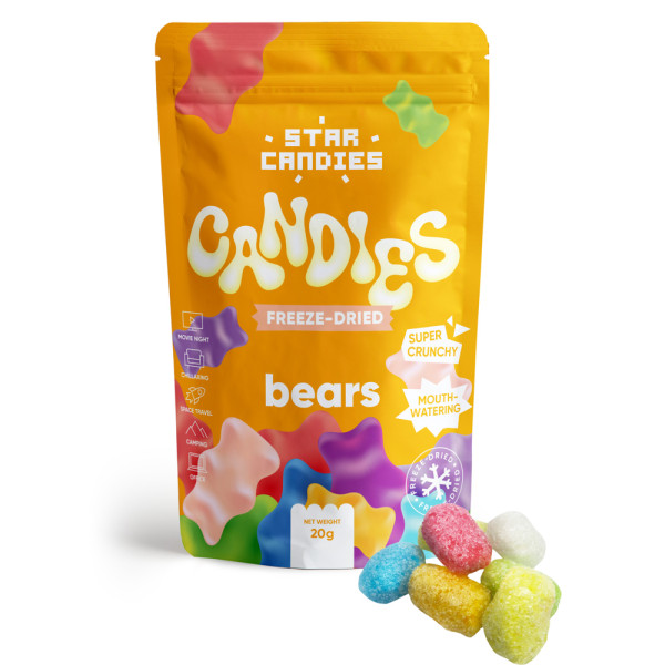 STAR CANDIES fagyasztva szárított gumicukor "Macik", 20 g STAR CANDIES fagyasztva szárított gumicukor "Macik", 20 g