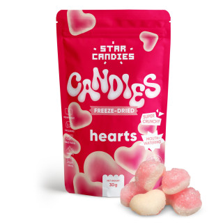 STAR CANDIES fagyasztva szárított gumicukor "Szívek", 30 g