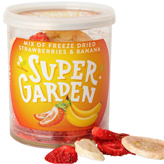 SUPER GARDEN fagyasztva szárított eper-banán mix, 29 g