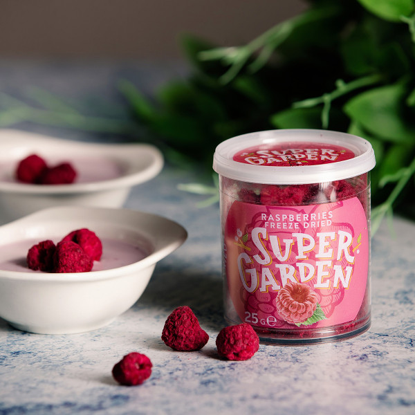 SUPER GARDEN fagyasztva szárított málna, 25 g SUPER GARDEN fagyasztva szárított málna, 25 g