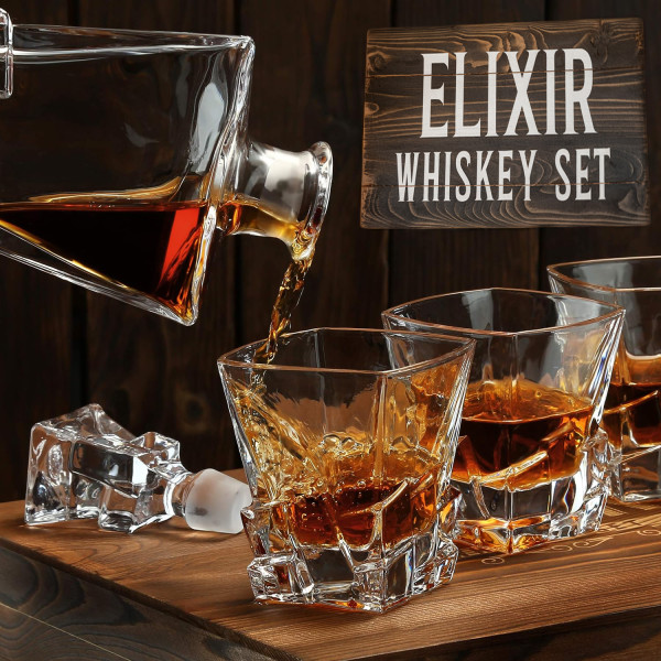 „ELIXIR” whisky szett fadobozban