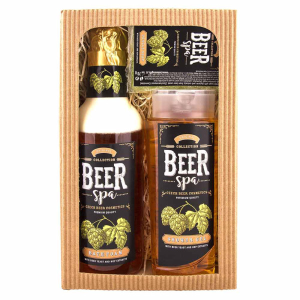 Kozmetikai ajándékcsomag "SÖR SPA" – habfürdő (500 ml), tusfürdő (250 ml), szappan (70 g) Kozmetikai ajándékcsomag "SÖR SPA" – habfürdő (500 ml), tusfürdő (250 ml), szappan (70 g)