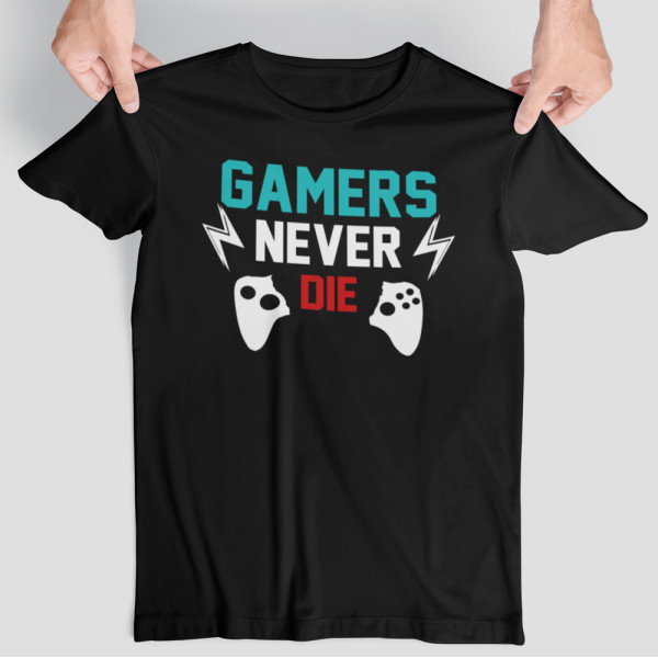 Póló "Gamers never die"