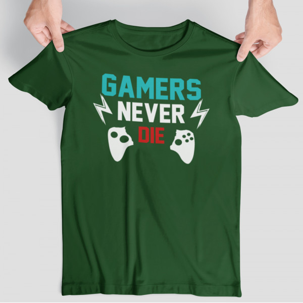 Póló "Gamers never die"