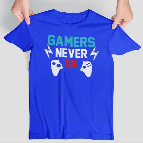 Póló "Gamers never die"