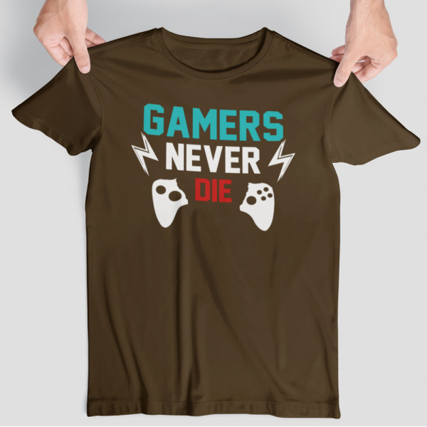 Póló "Gamers never die"