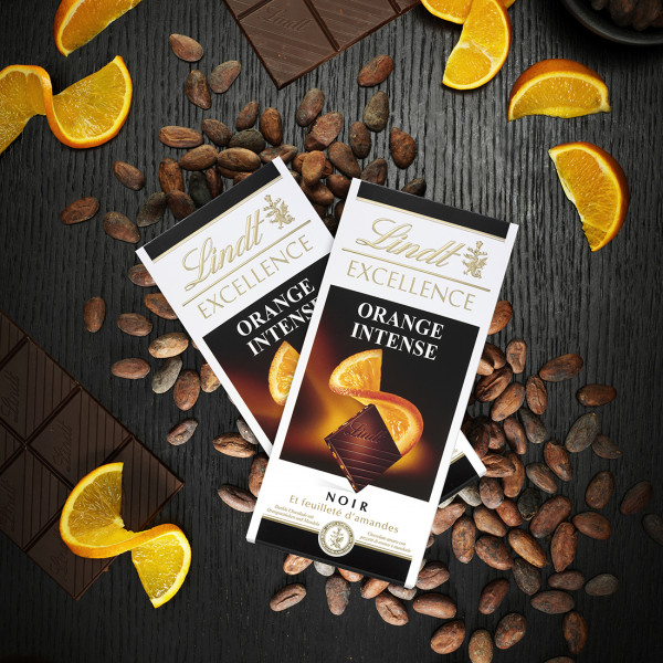 LINDT EXCELLENCE étcsokoládé naranccsal, 100 g