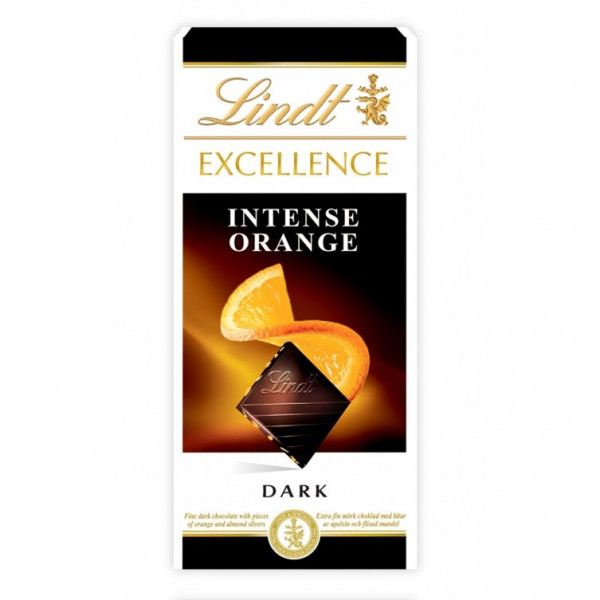 LINDT EXCELLENCE étcsokoládé naranccsal, 100 g