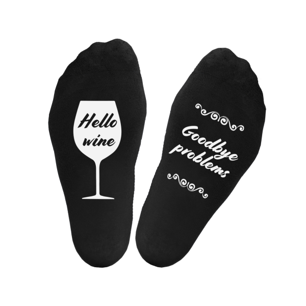 Zokni nyomtatott talppal "Hello wine - Goodbye problems" Zokni nyomtatott talppal "Hello wine - Goodbye problems"