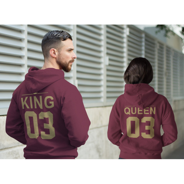 Pulóver szett "KING & QUEEN" a kiválasztott számokkal Pulóver szett "KING & QUEEN" a kiválasztott számokkal
