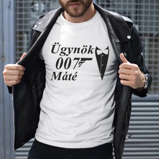 Póló "007 ügynök" a választott névvel
