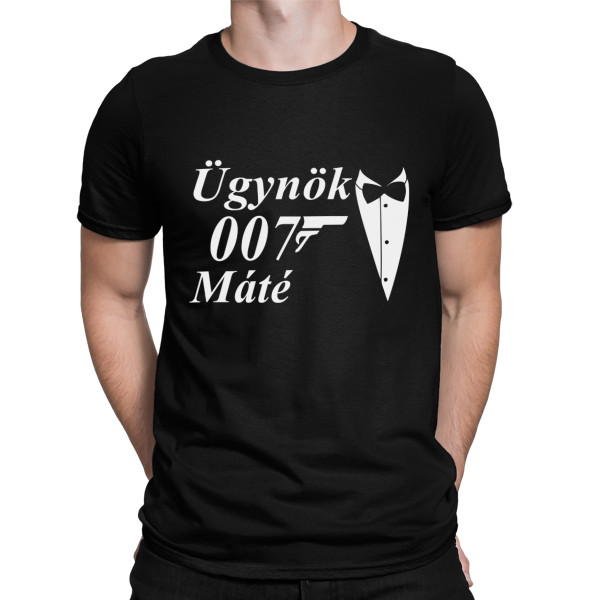 Póló "007 ügynök" a választott névvel