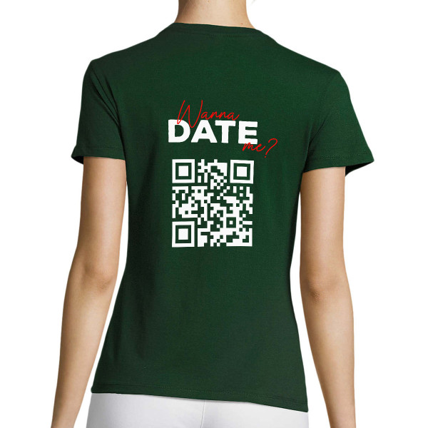 Akarsz randizni velem? női póló személyre szabott QR-kóddal