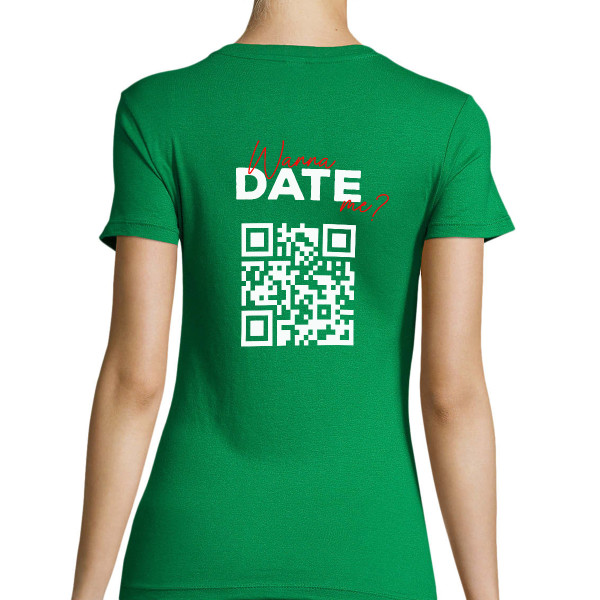 Akarsz randizni velem? női póló személyre szabott QR-kóddal