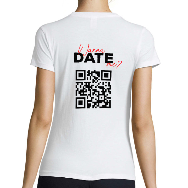Akarsz randizni velem? női póló személyre szabott QR-kóddal
