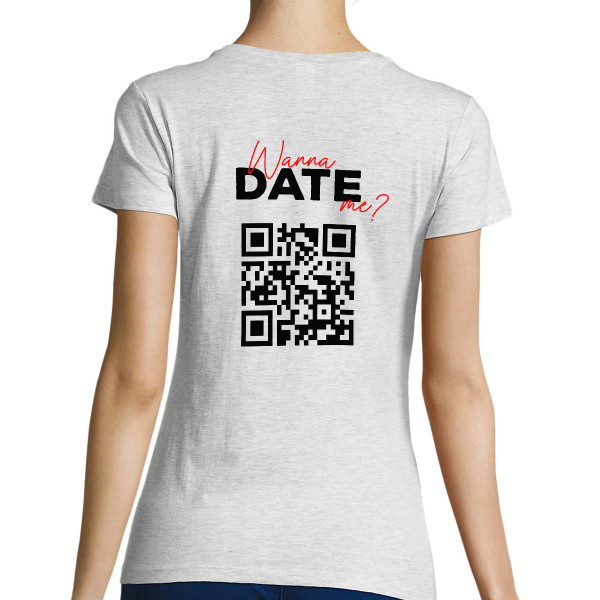 Akarsz randizni velem? női póló személyre szabott QR-kóddal