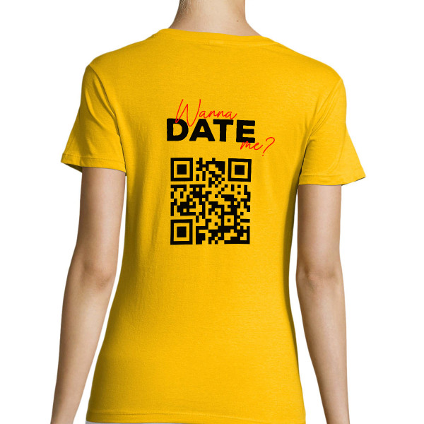 Akarsz randizni velem? női póló személyre szabott QR-kóddal