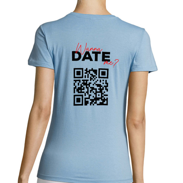 Akarsz randizni velem? női póló személyre szabott QR-kóddal