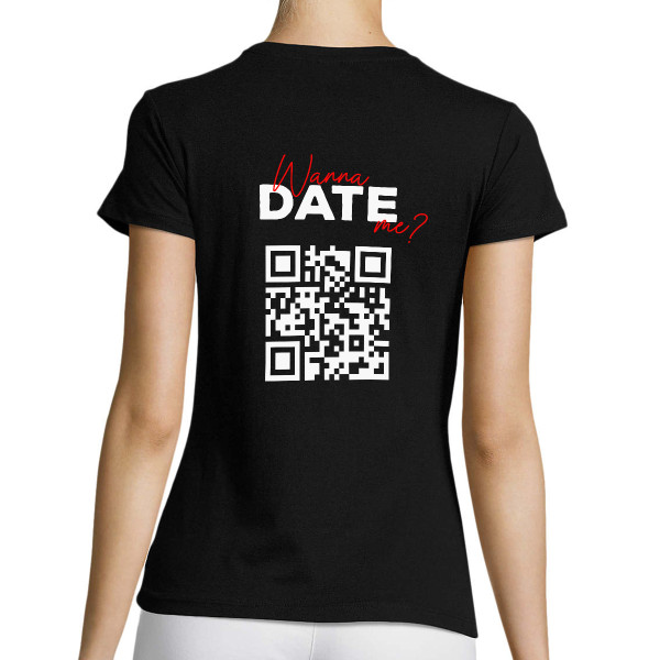 Akarsz randizni velem? női póló személyre szabott QR-kóddal
