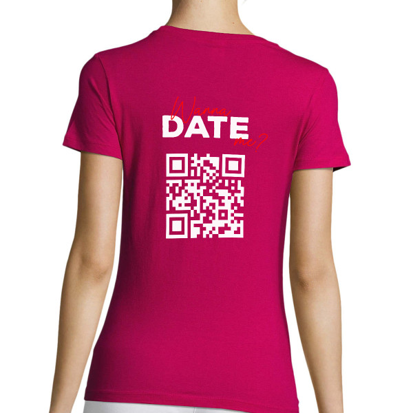 Akarsz randizni velem? női póló személyre szabott QR-kóddal
