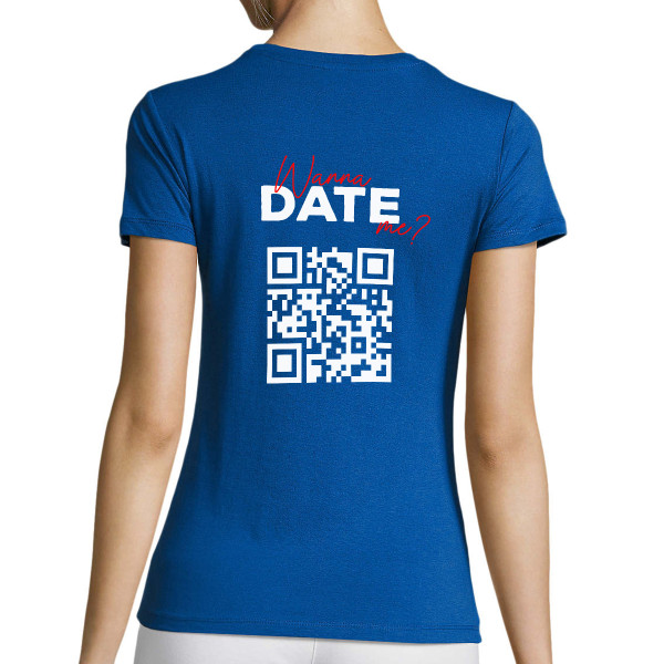 Akarsz randizni velem? női póló személyre szabott QR-kóddal