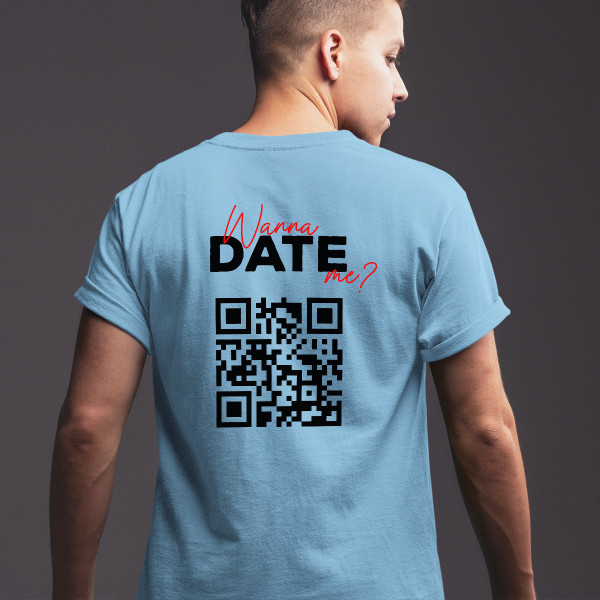 Akarsz randizni velem? póló személyre szabott QR-kóddal