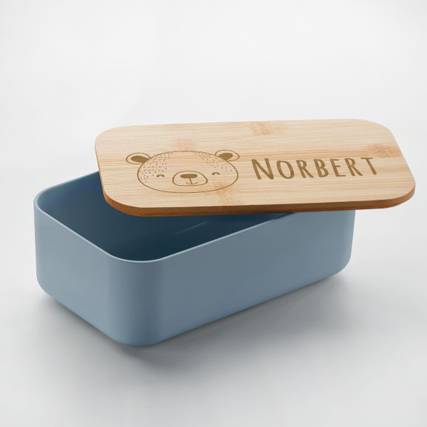 "BEIBABOX – mackó" uzsonnás doboz a választott névvel