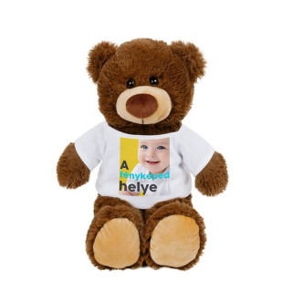 Plüss medve "Bernie" saját fotóval (25 cm)