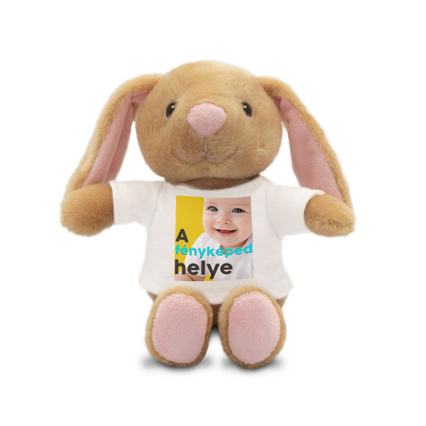 Plüss nyúl "Binky" saját fotóval (18 cm) Plüss nyúl "Binky" saját fotóval (18 cm)
