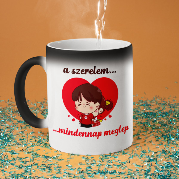 Bögre "A szerelem - minden nap meglepetésekkel jár"