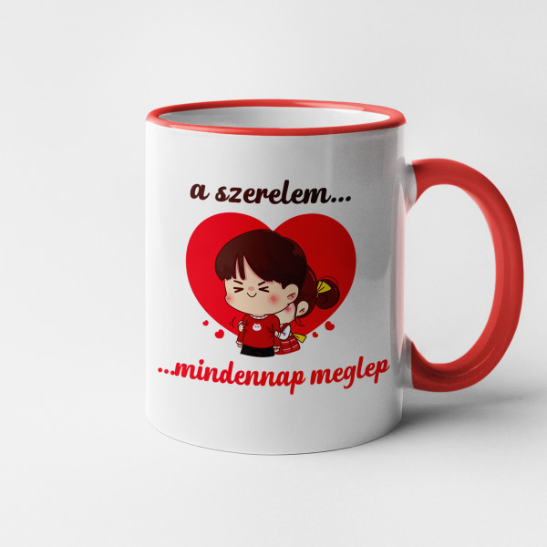 Bögre "A szerelem - minden nap meglepetésekkel jár"