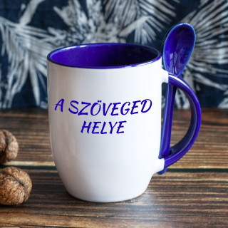 Bögre kanállal és saját szöveggel