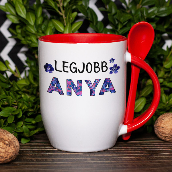 Bögre kanállal "Legjobb anya"