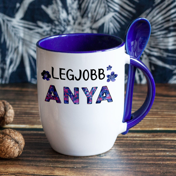 Bögre kanállal "Legjobb anya"