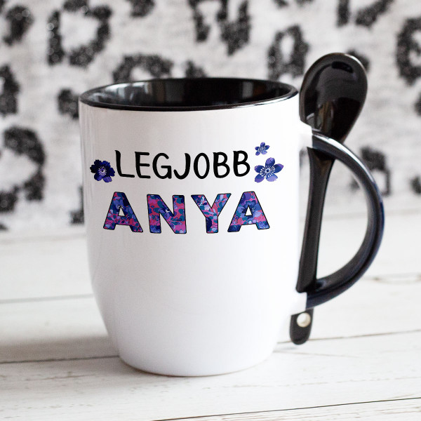 Bögre kanállal "Legjobb anya"