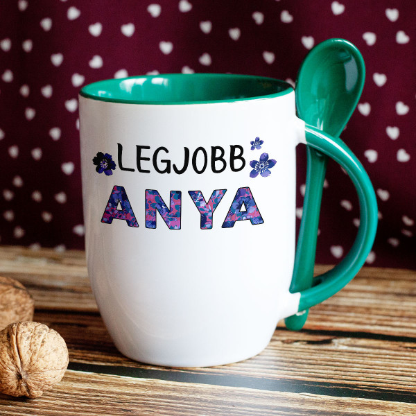Bögre kanállal "Legjobb anya"