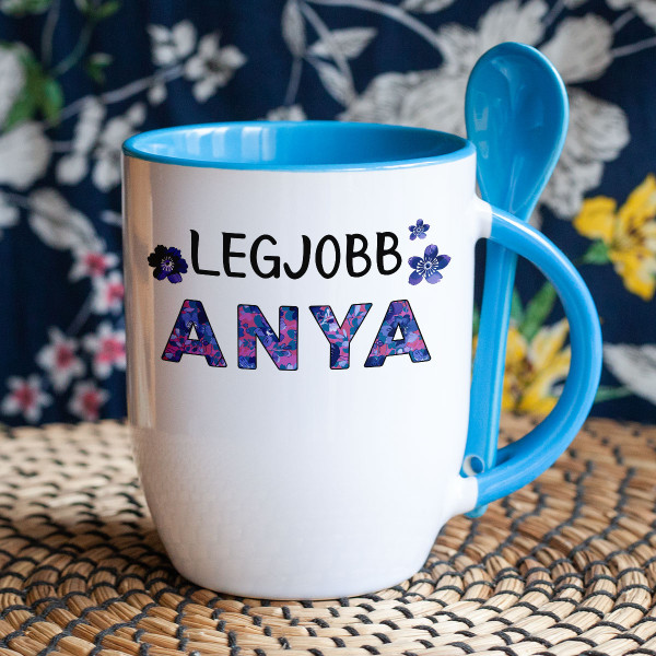 Bögre kanállal "Legjobb anya"