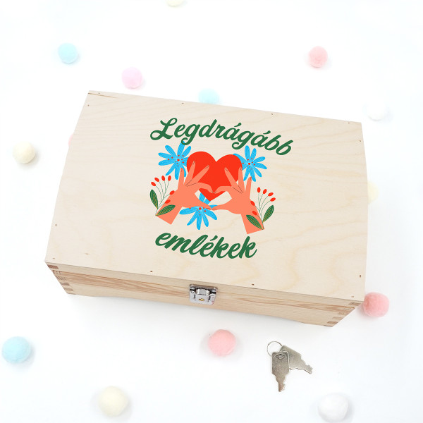 Fa emlékdoboz "Legdrágább emlékek" Fa emlékdoboz "Legdrágább emlékek"