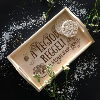 Fa reggeliző tálca "Legjobb reggeli" Fa reggeliző tálca "Legjobb reggeli"