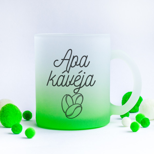 Fagyos üvegpohár "Apa kávéja" Fagyos üvegpohár "Apa kávéja"