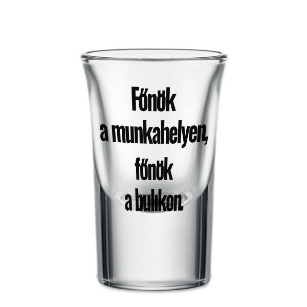 Feles pohár "Én vagyok a főnök a bulikon", 30ml